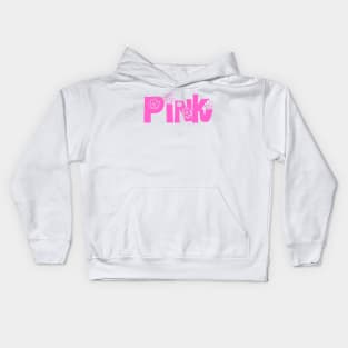 One Word Pink Quote With Flowers And Sixties Flair Kids Hoodie